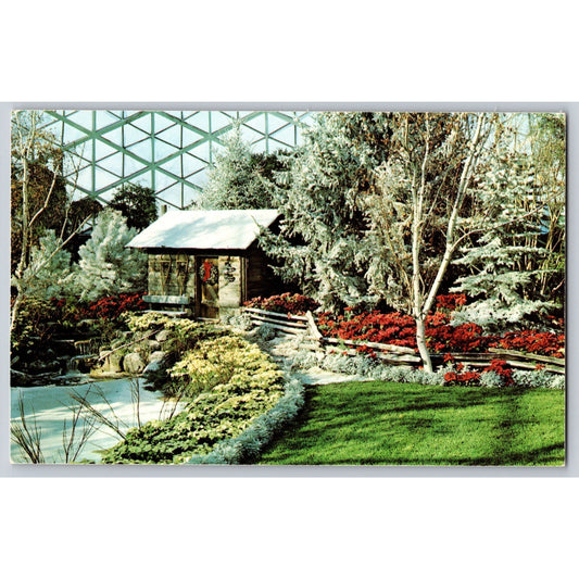 Milwaukee WI Wisconsin Mitchell Park Conservatory Christmas Chrome Postcard