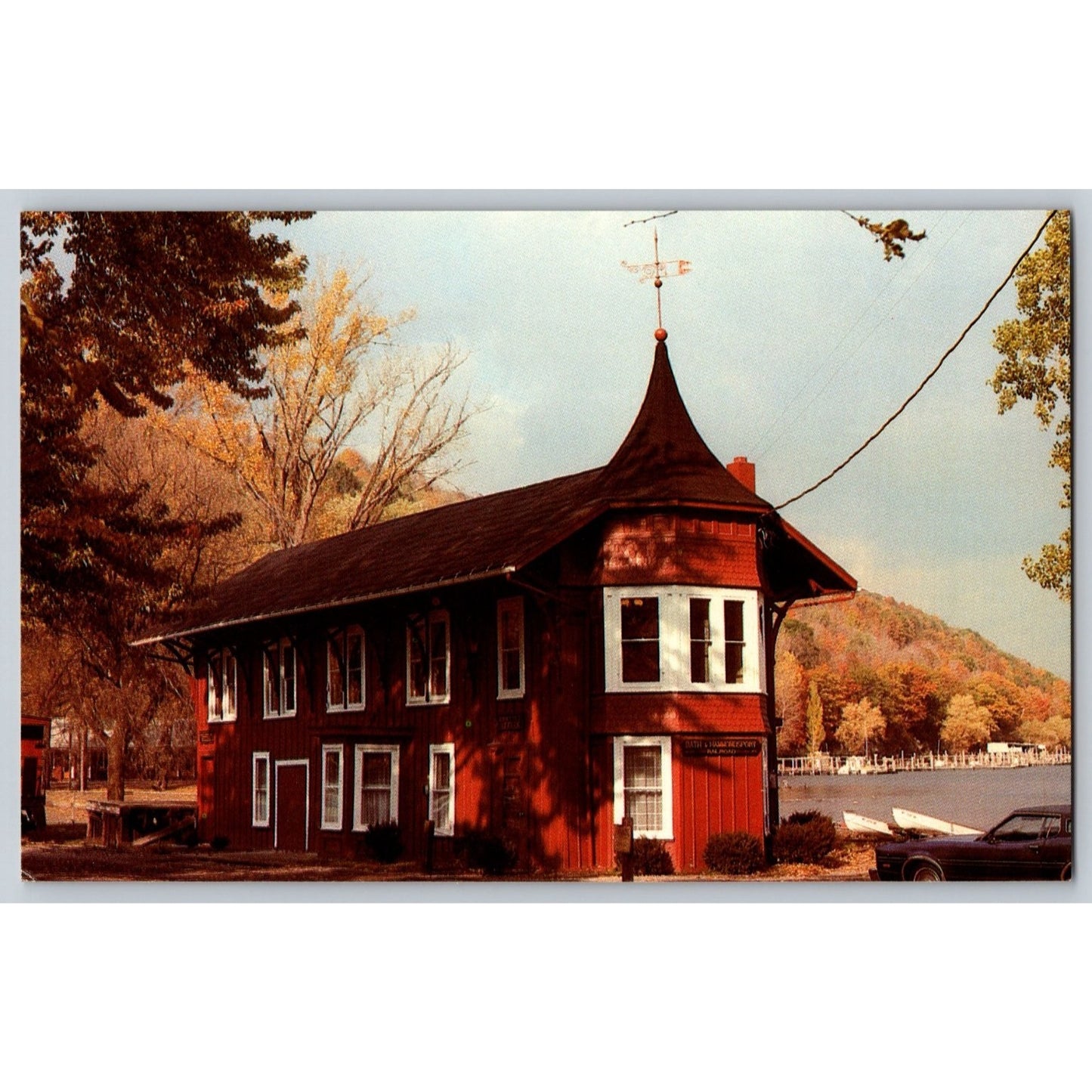 Hammondsport NY New York Bath Railroad Company Station Wine Country Postcard