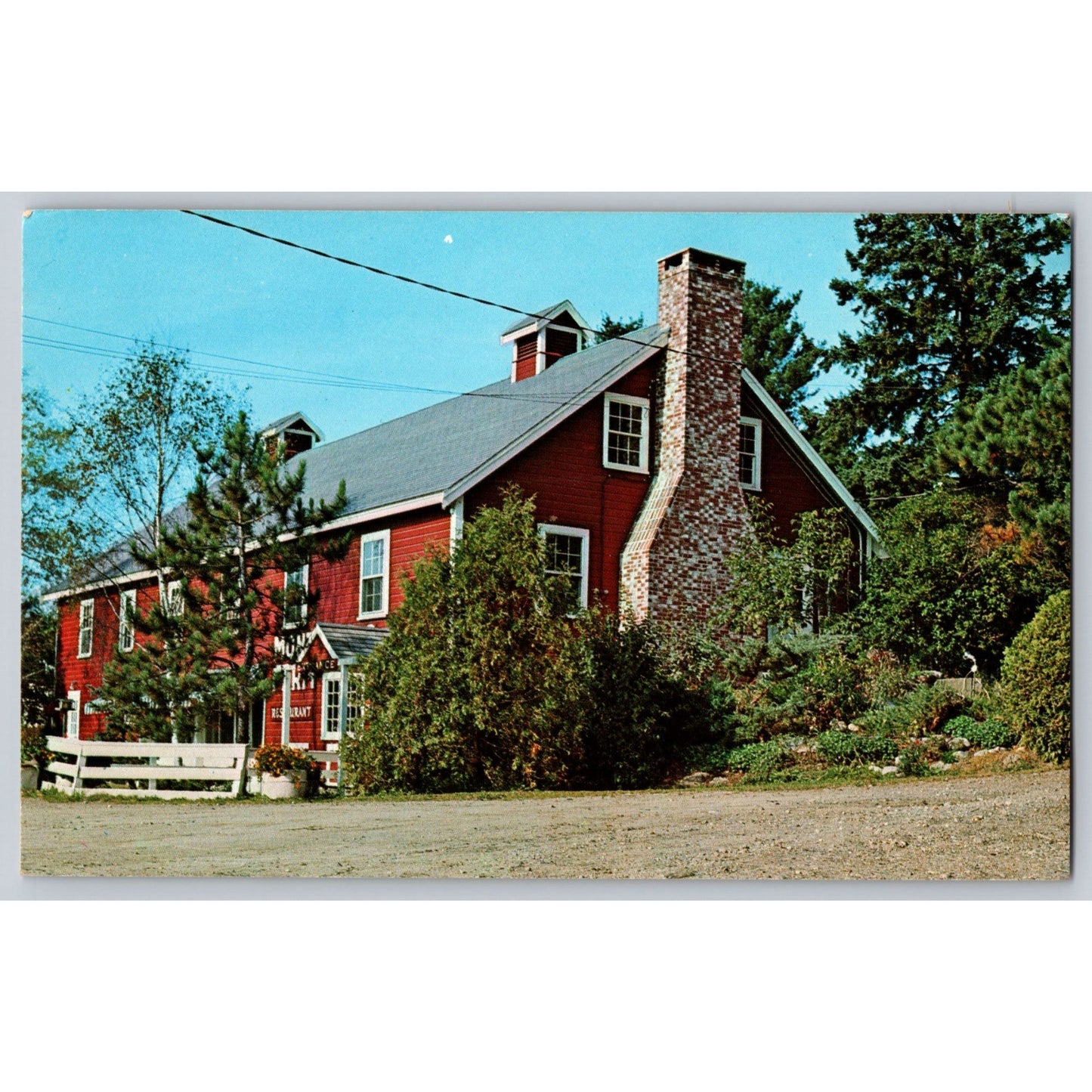 Bath and Wiscasset ME Maine Montsweag Farm Restaurant Chrome Postcard Unused