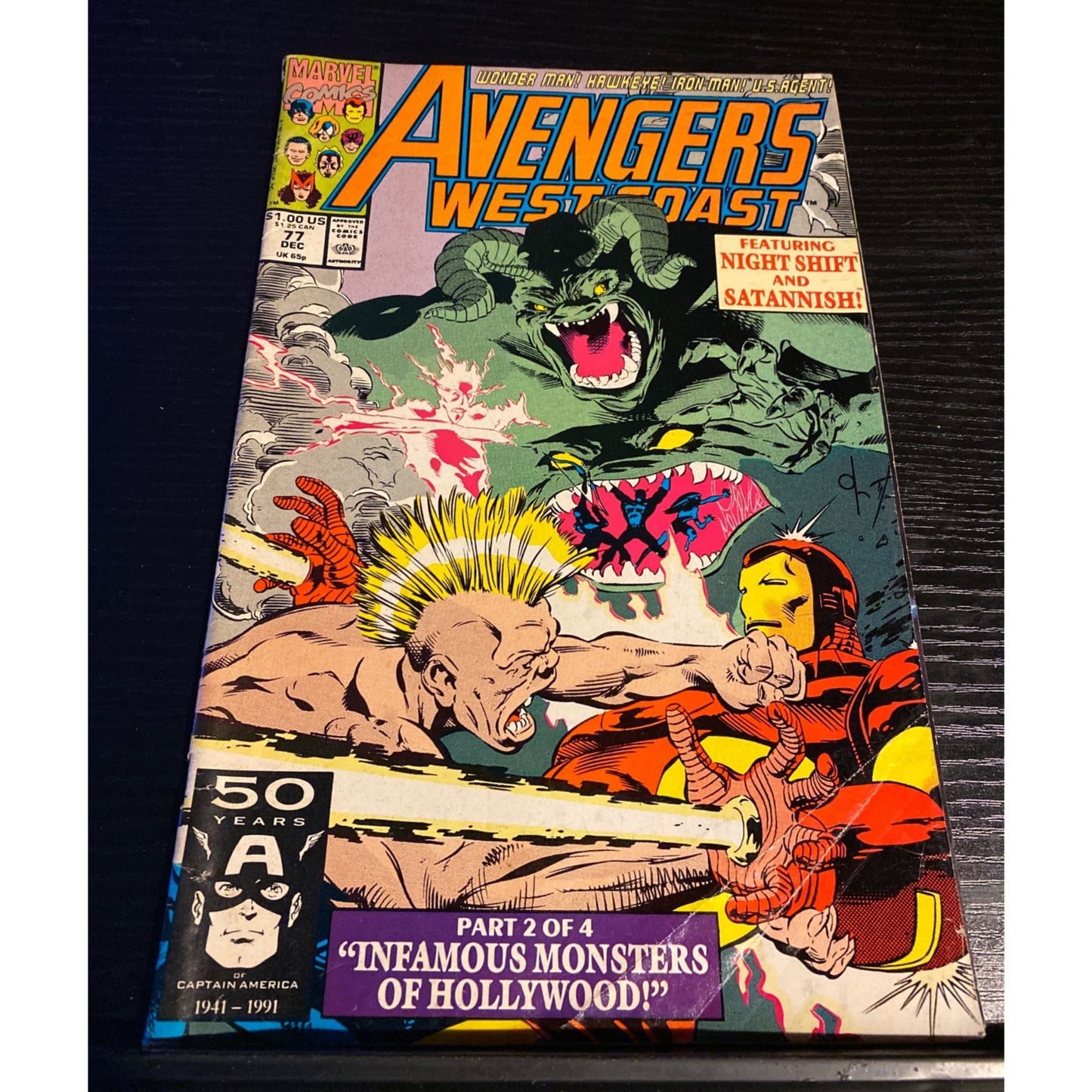 Avengers West Coast #71 Marvel Comics 1991 50th Infamous Monsters Of Hollywood
