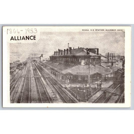 Alliance OH Ohio Penn Railroad Station 1866-1953 Postcard Unused