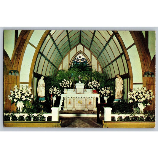 Canadenis PA Pennsylvania St. Ann's Catholic Church Interior Chrome Postcard