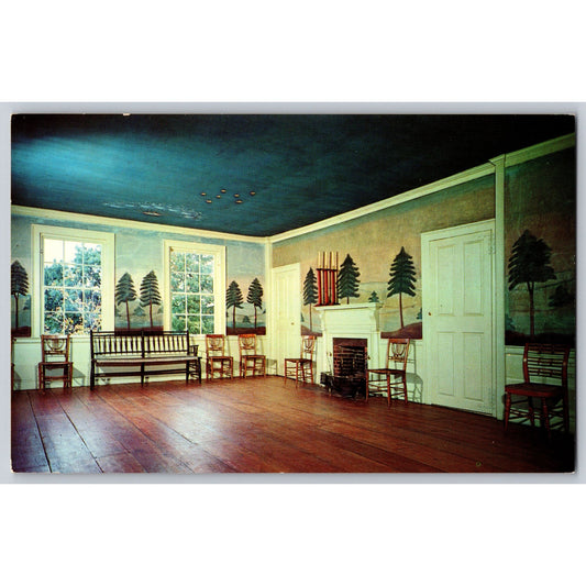 Old Sturbridge MA Massachusetts Masonic Meeting Room Chrome Postcard Unused