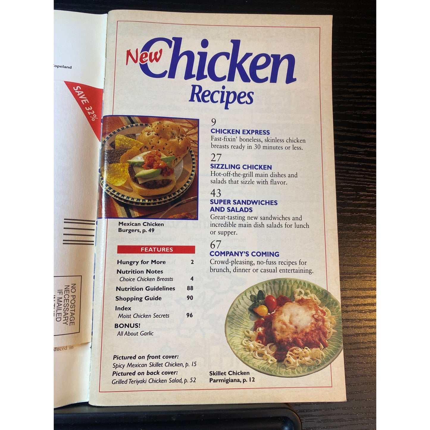 Betty Crocker New Chicken Recipes Cookbook Over 75 Recipes 1995 Includes Garlic Pullout