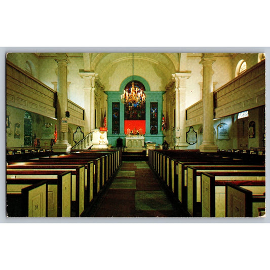 Philadelphia PA Pennsylvania Christ Church Interior Pulpit Chrome Postcard