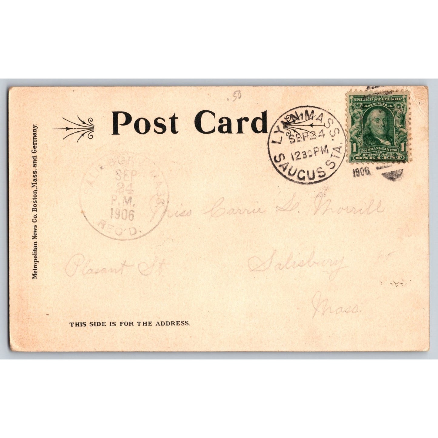 Boston MA Massachusetts Bunker Hill Monument 1906 Undivided Back Postcard Used