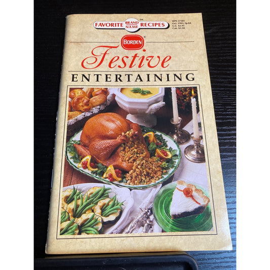 Borden Festive Entertaining Cookbook Booklet 1993 Recipes Holidays & Parties