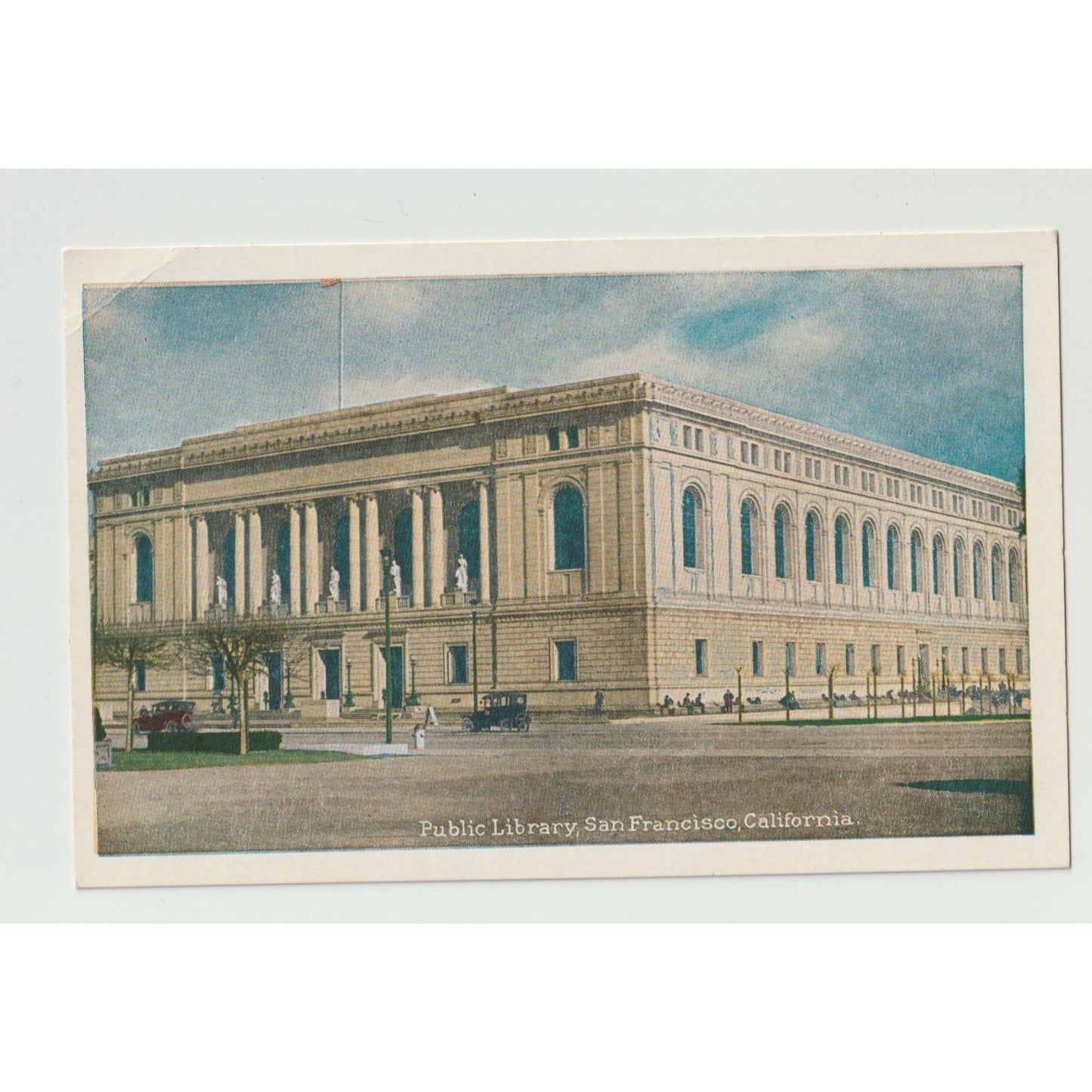 San Francisco CA California Public Library White Border Postcard Unused
