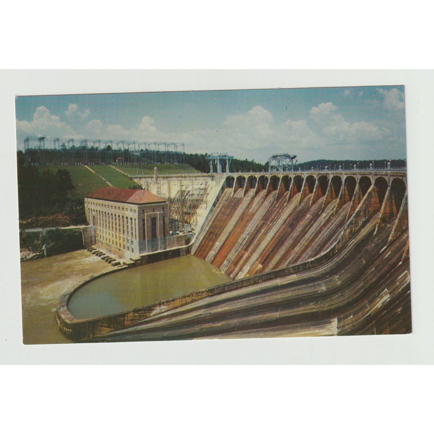 Tallassee AL Alabama Power Company Martin Dam Chrome Postcard Unused