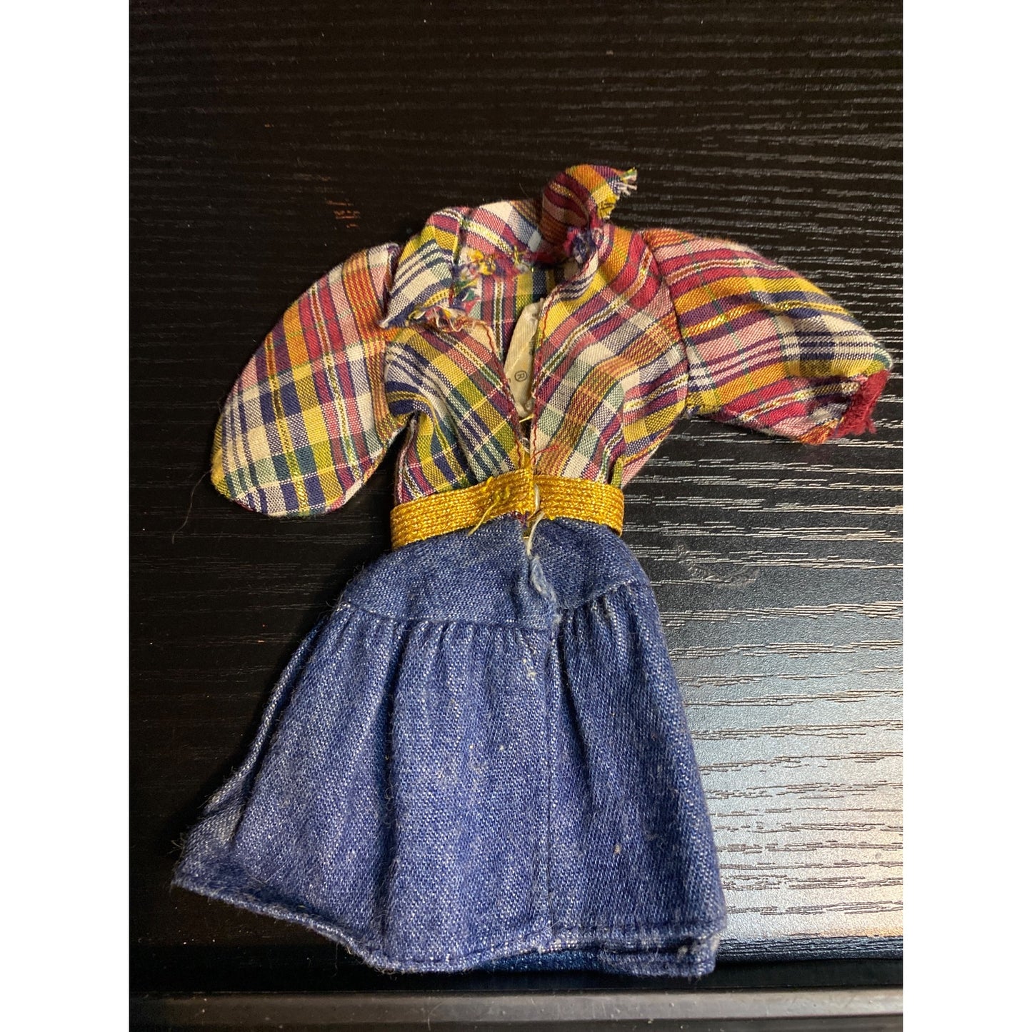 Barbie Fashion #5609 My First Fashion Plaid Denim Dress Outfit 1982