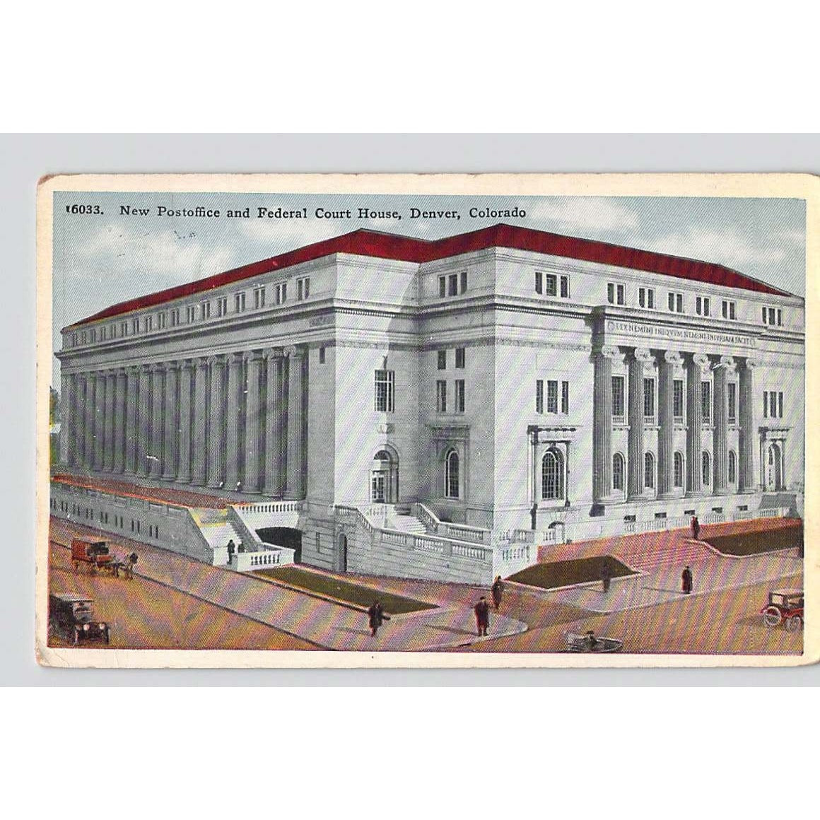 Denver CO Colorado Post Office & Federal Court Bldg White Border Postcard Unused