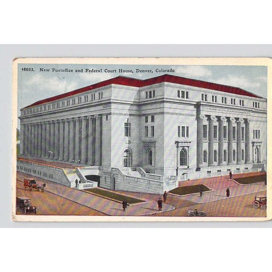 Denver CO Colorado Post Office & Federal Court Bldg White Border Postcard Unused