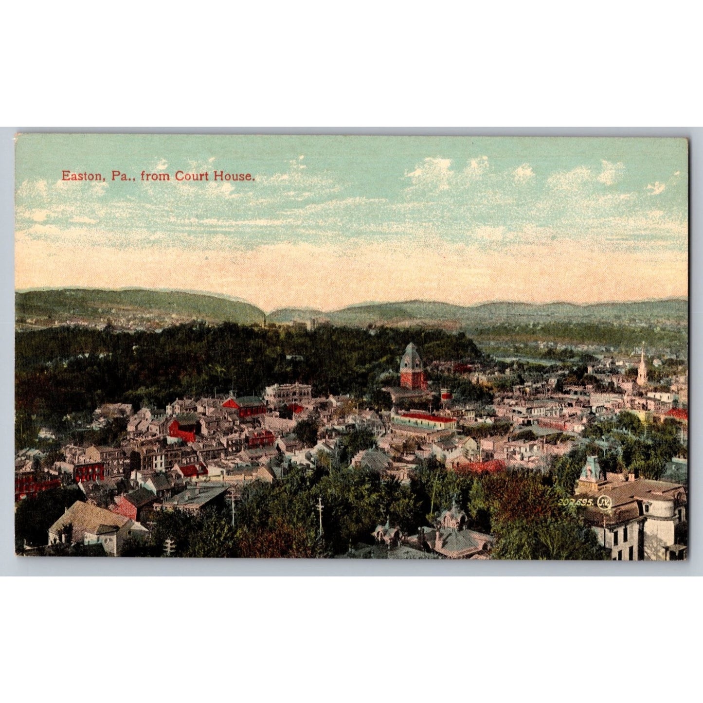 Easton PA Pennsylvania Court House Scenic View Divided Back Postcard Unused