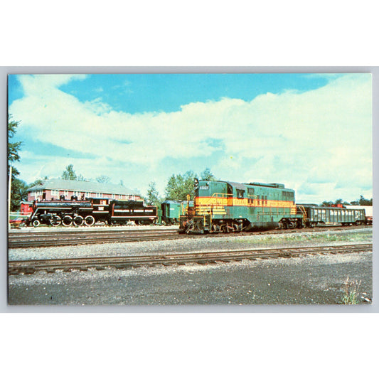 Ontario Northland Railway Postcard GP-9 No1601 & 2-8-0 No 137 Cochrane Yard