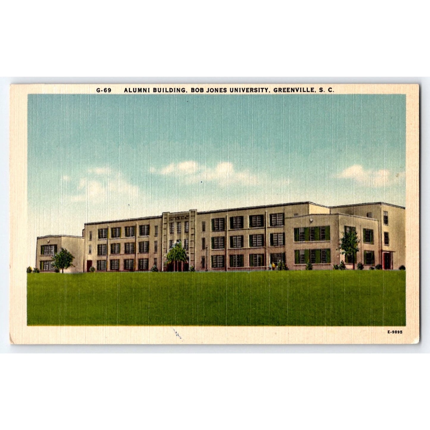 Greenville SC South Carolina Bob Jones University Alumni Building White Border Postcard