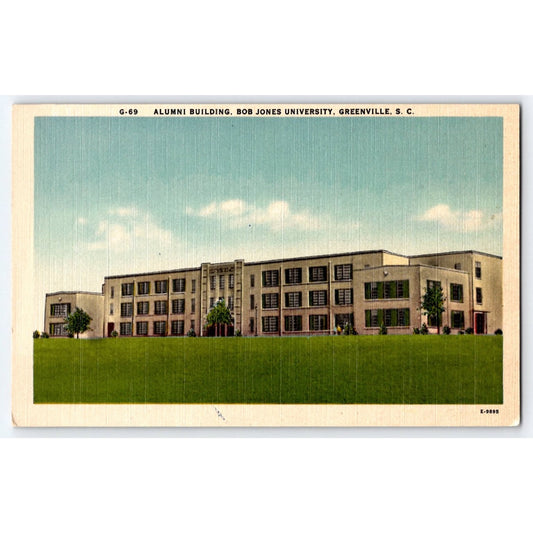 Greenville SC South Carolina Bob Jones University Alumni Building White Border Postcard