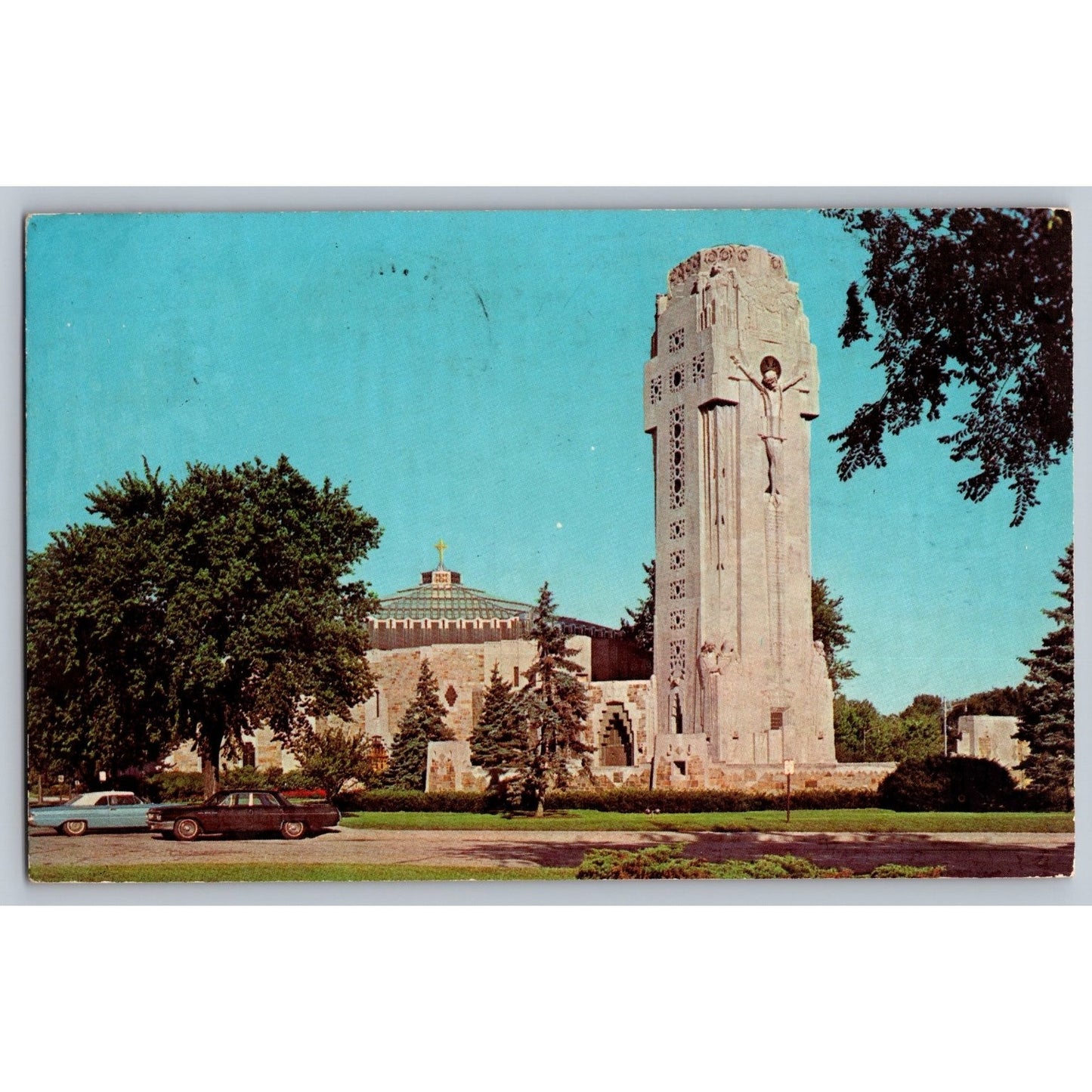 Royal Oak MI Michigan Shrine of the Little Flower 1966 Chrome Postcard Used
