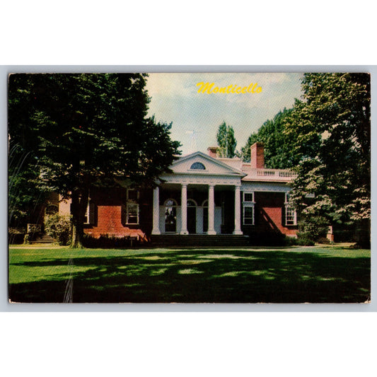 Postcard Charlottesville VA Virginia Monticello