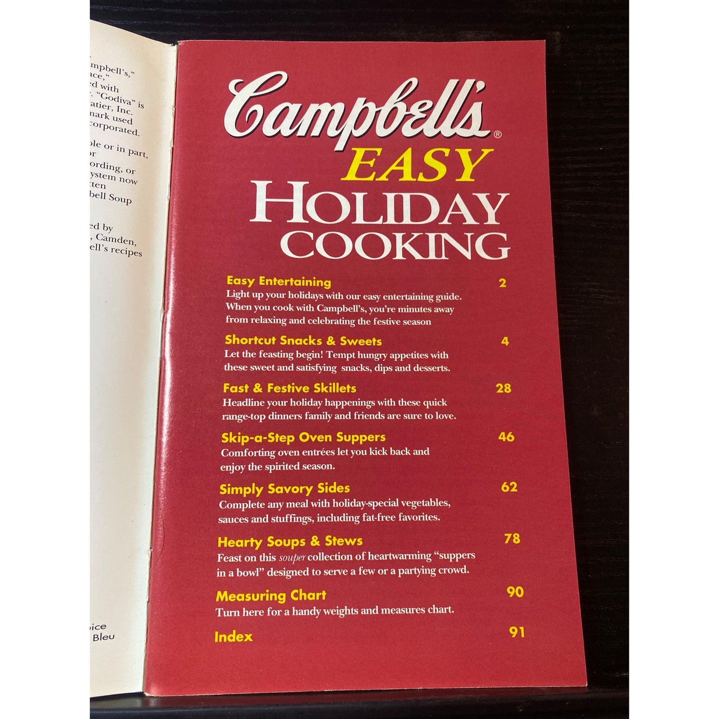 Campbells Easy Holiday Cooking 1997 Cookbook Booklet 55 Recipes 17 Menus