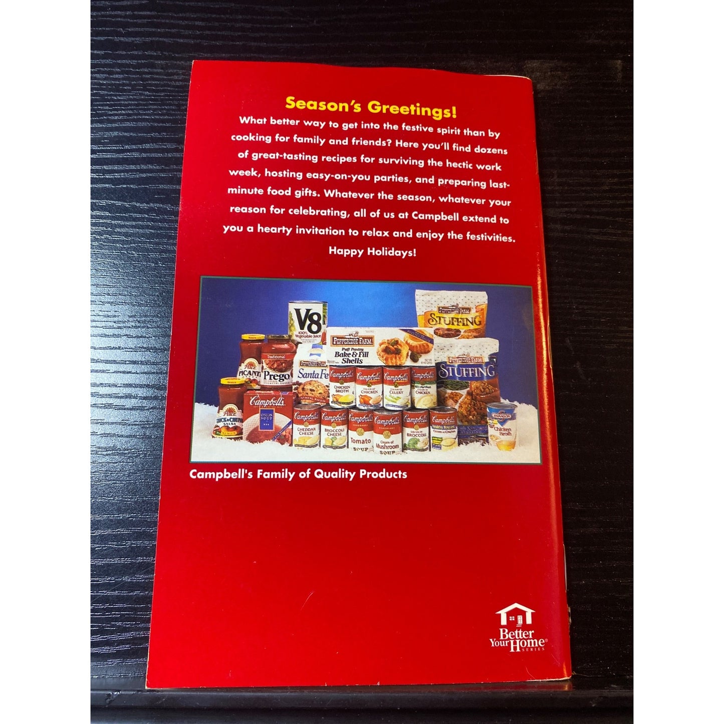 Campbells Easy Holiday Cooking 1997 Cookbook Booklet 55 Recipes 17 Menus