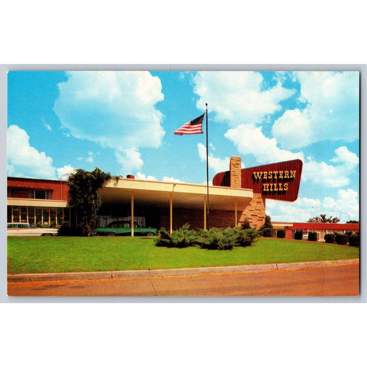 Sequoyah State Park OK Oklahoma Western Hills Lodge Entrance Chrome Postcard