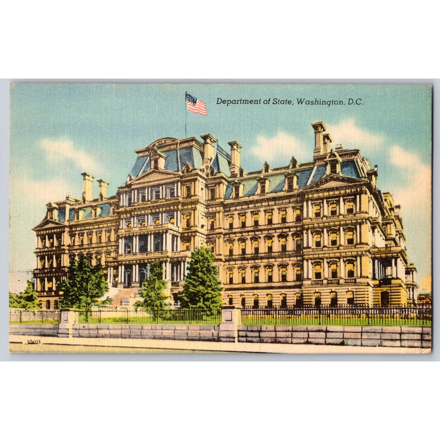 Washington DC Department Of State Linen Postcard Unused Washington News Company
