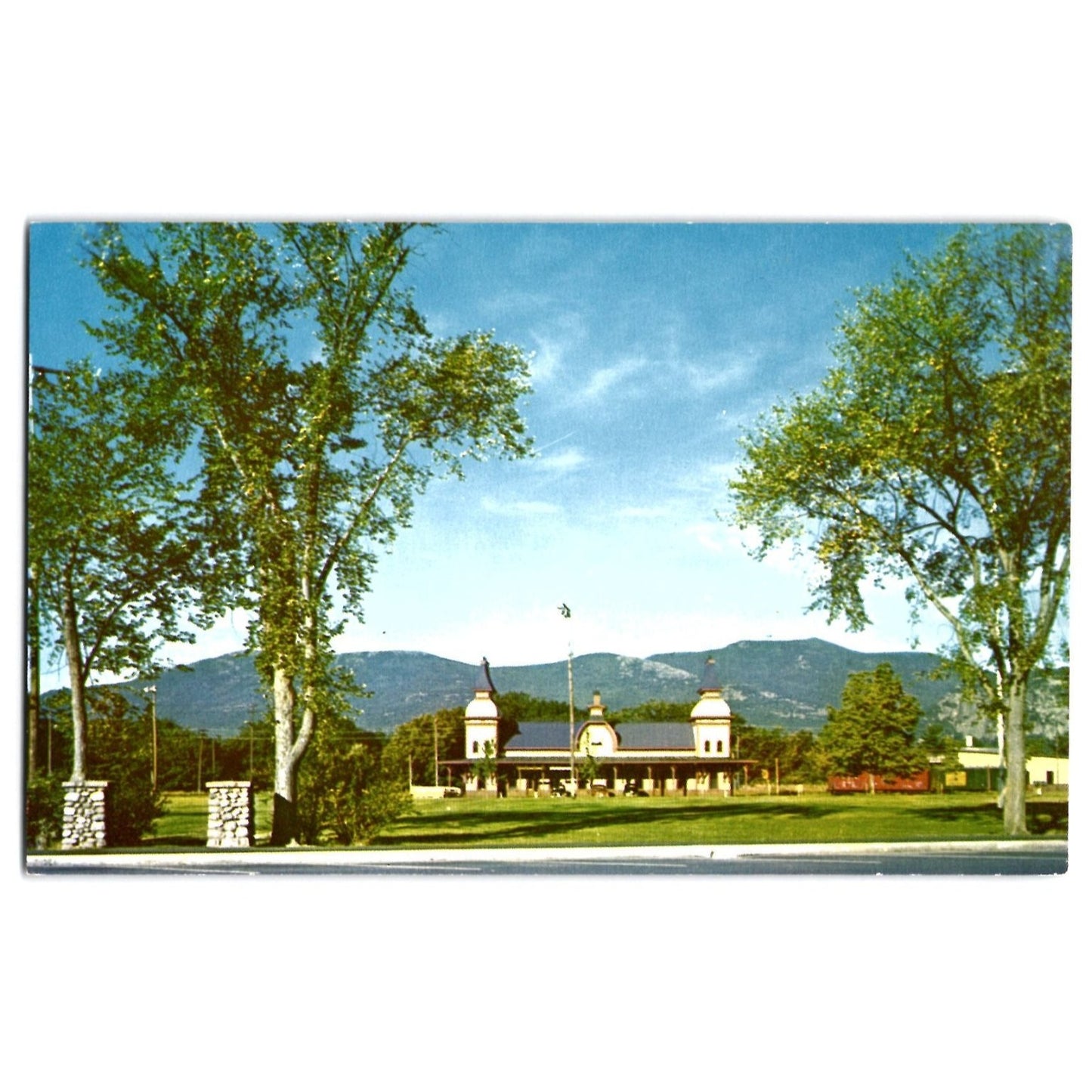 North Conway NH New Hampshire Railroad Station White Mountains Postcard