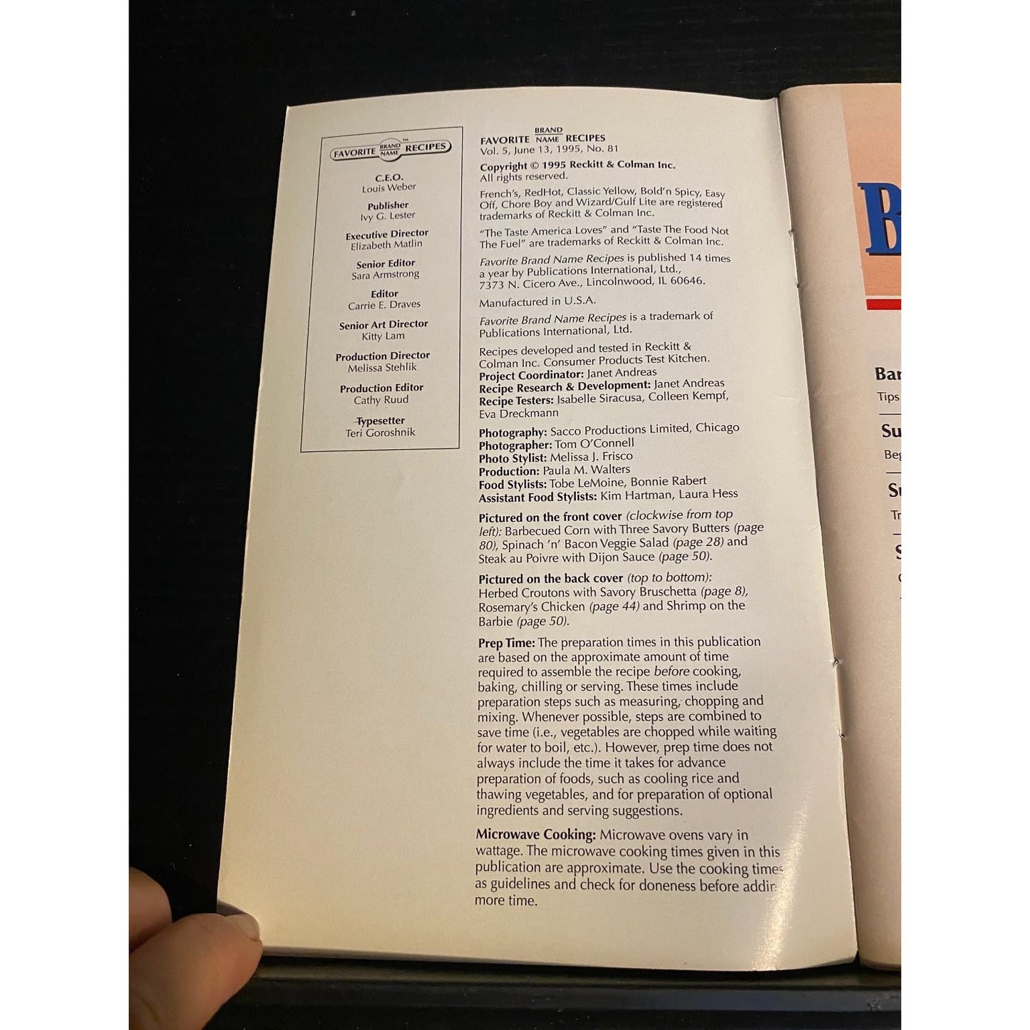 Favorite Brand Name Recipes Booklet 1995 French's Barbecue Favorites & More