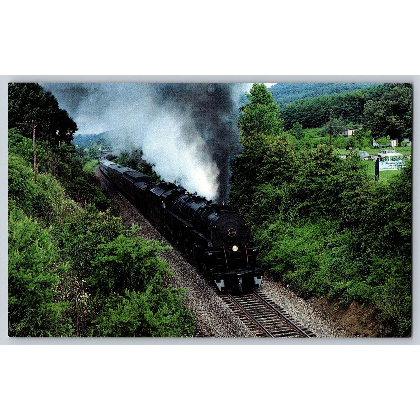 Swannanoa NC North Carolina Norfolk Western Steam Locomotive Train 1218 Postcard