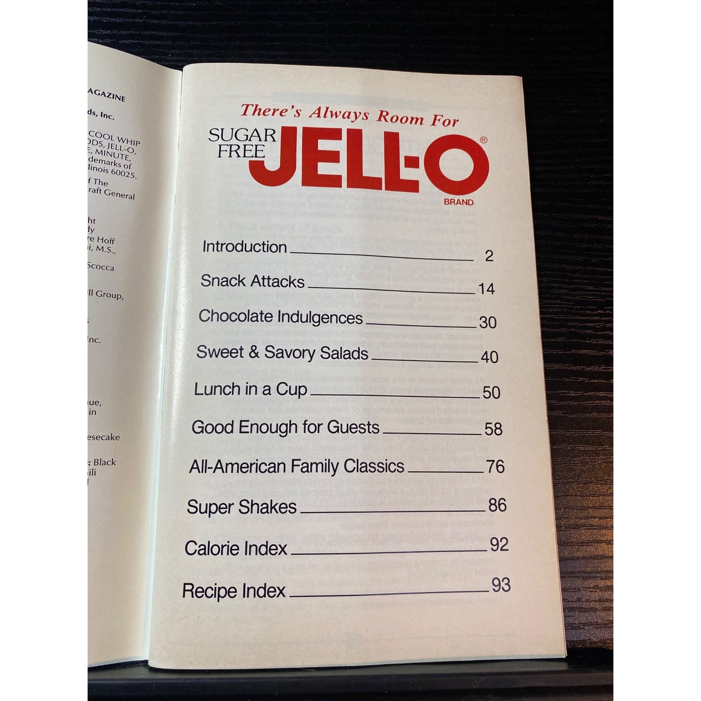 Favorite Brand Name There's Always Room For Jell-O Sugar-Free Recipe Book 1992