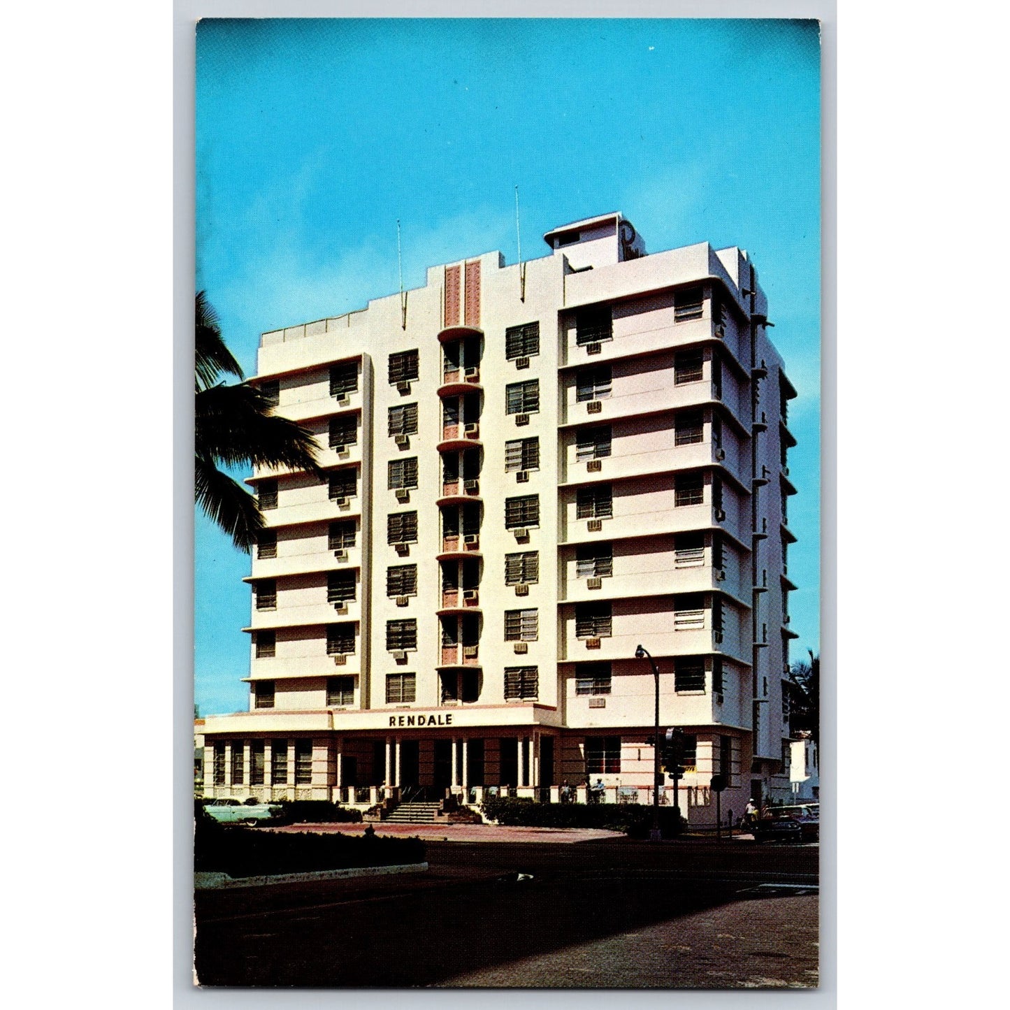 Miama Beach FL Florida Rendale Hotel 1950s Chrome Postcard Unused