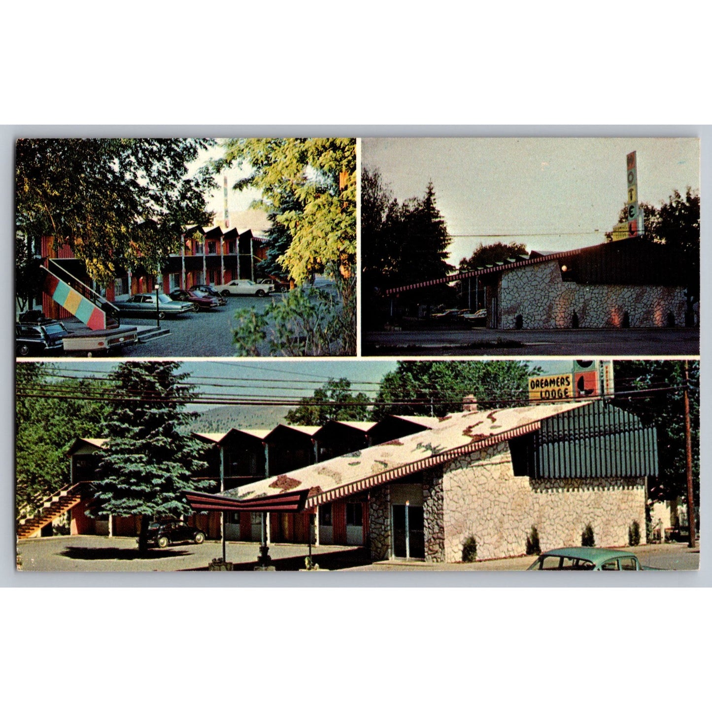 John Day OR Oregon Dreamers Lodge Motel Chrome Postcard Unused 1960s