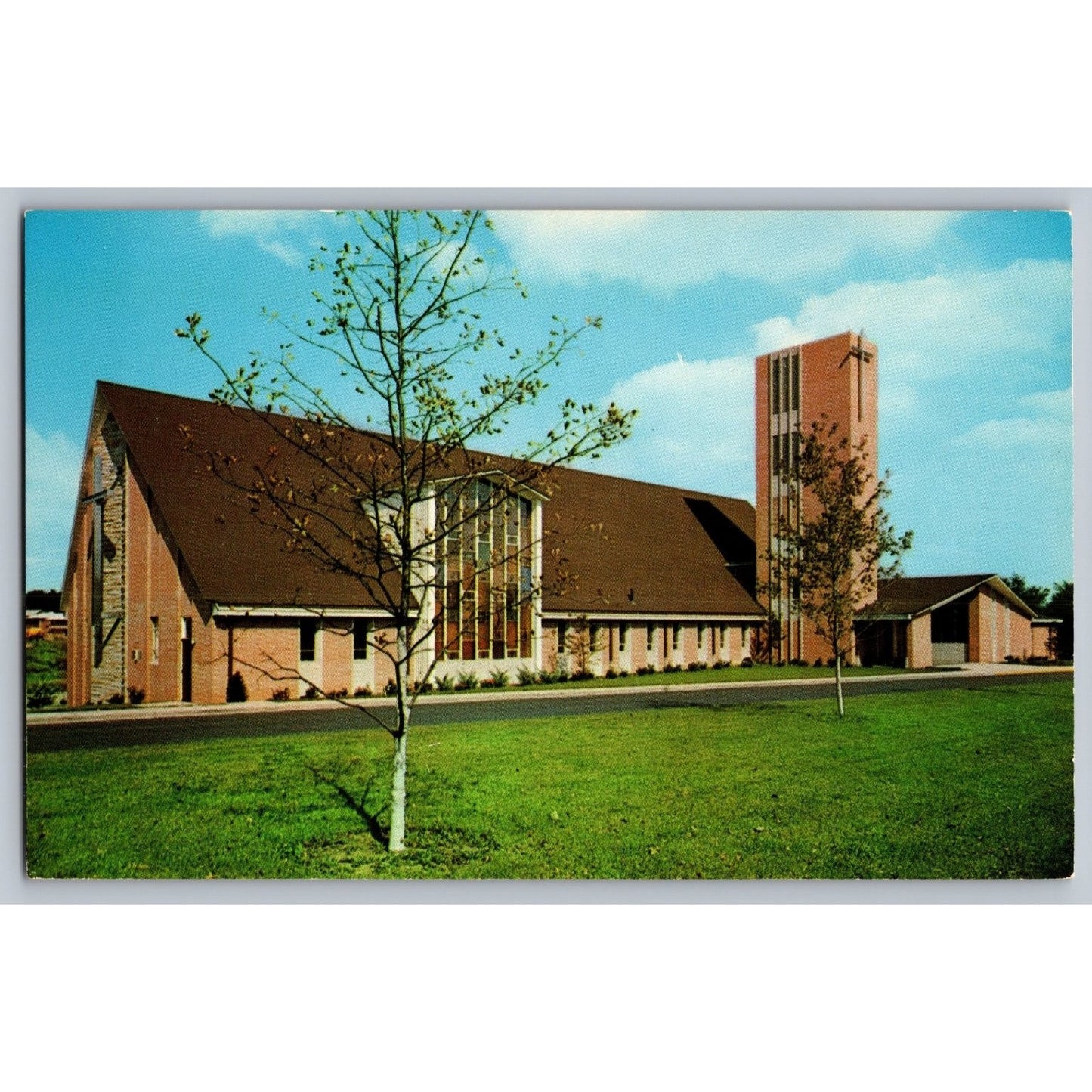 Canton OH Ohio First Evangelical United Brethren Church Chrome Postcard
