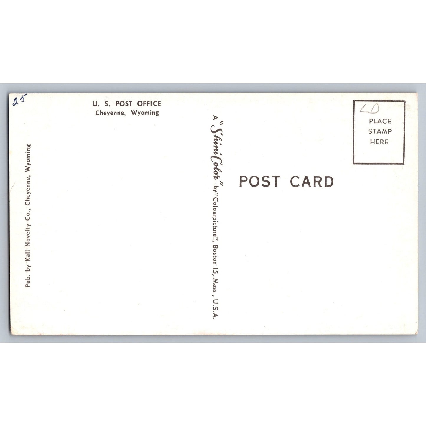 Cheyenne WY Wyoming US Post Office Cheyenne Chrome Postcard Kail Novelty