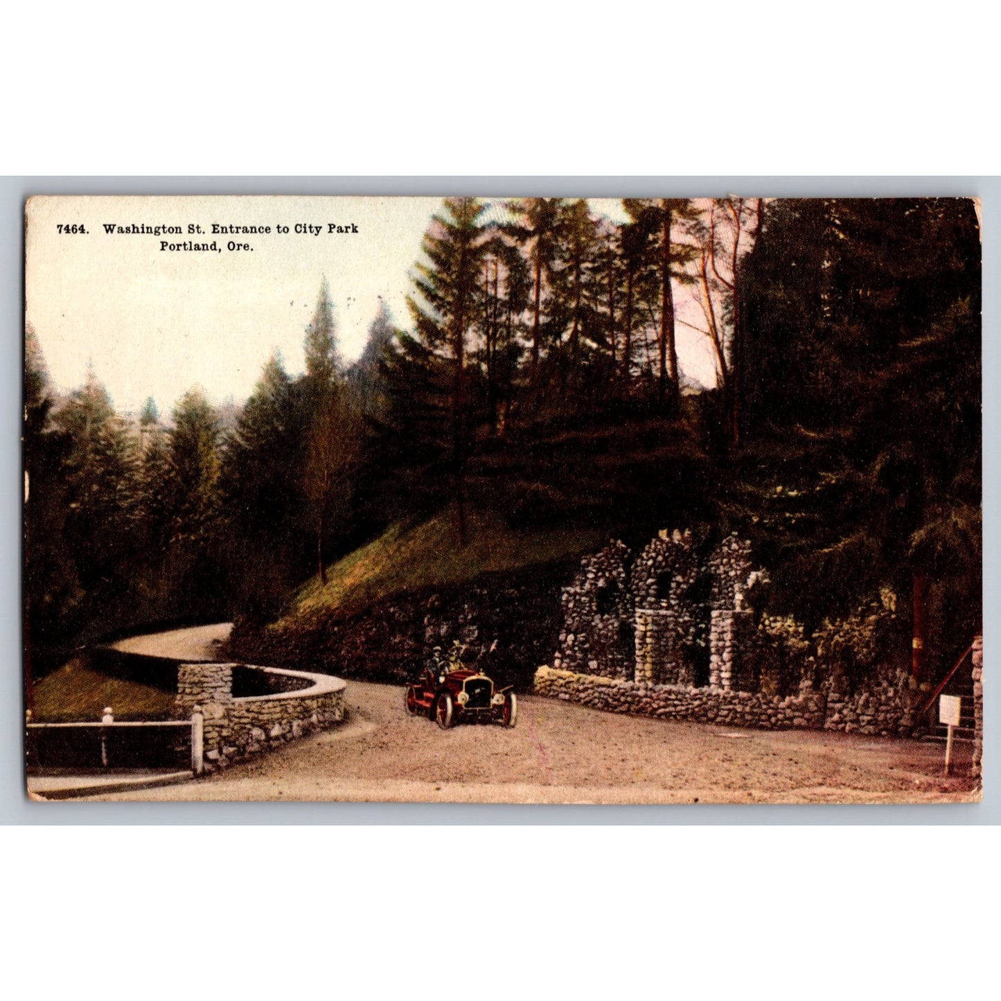 Portland OR Oregon Washington St Entrance To City Park 1911 Divided Postcard