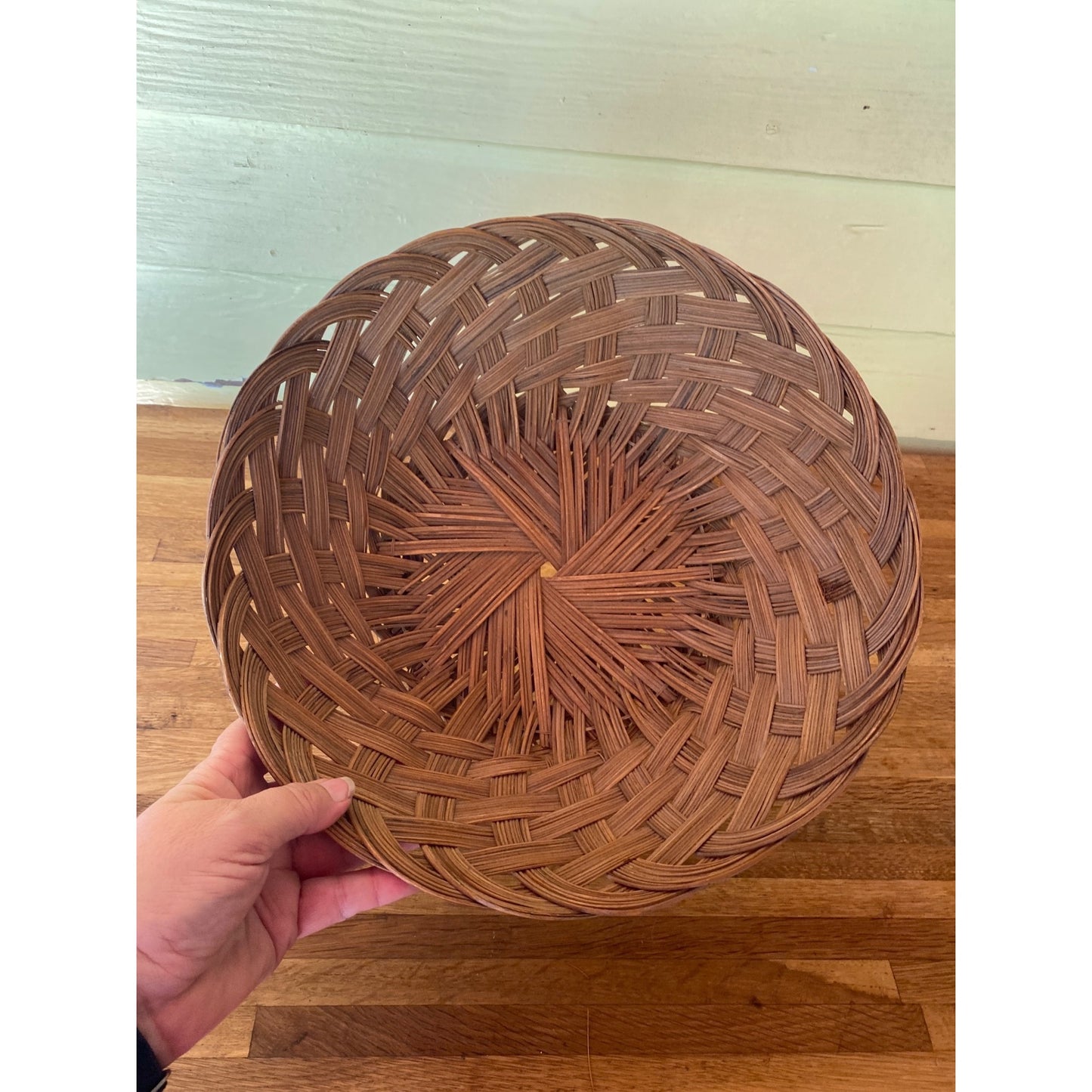 Handmade Woven Rattan Decorative Bowl 12-Inch Diameter Natural Brown Finish GT Label Made In The Philippines