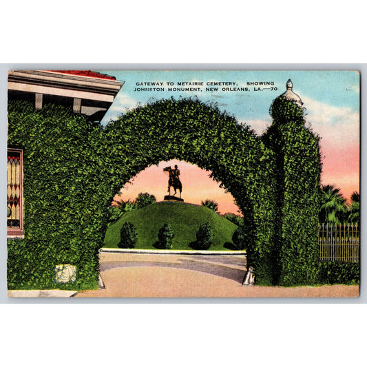 New Orleans LA Louisiana Metairie Cemetery 1937 Divided Back Postcard Used
