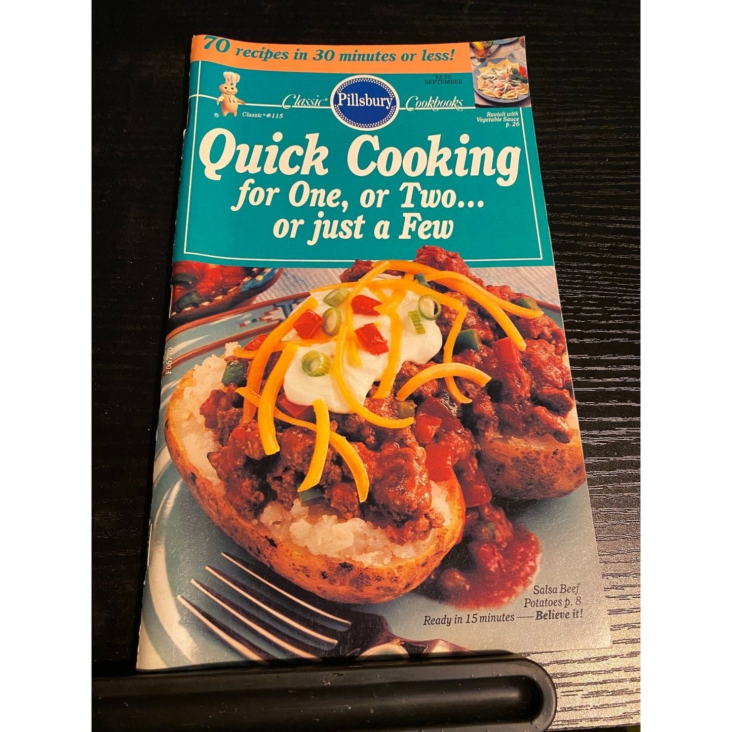 Pillsbury Classic Cookbook Booklet 1990 Quick Cooking for One or Two Recipes