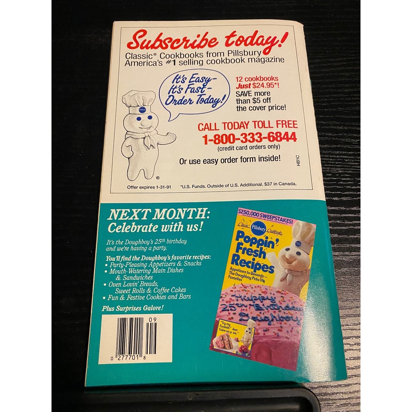Pillsbury Classic Cookbook Booklet 1990 Quick Cooking for One or Two Recipes
