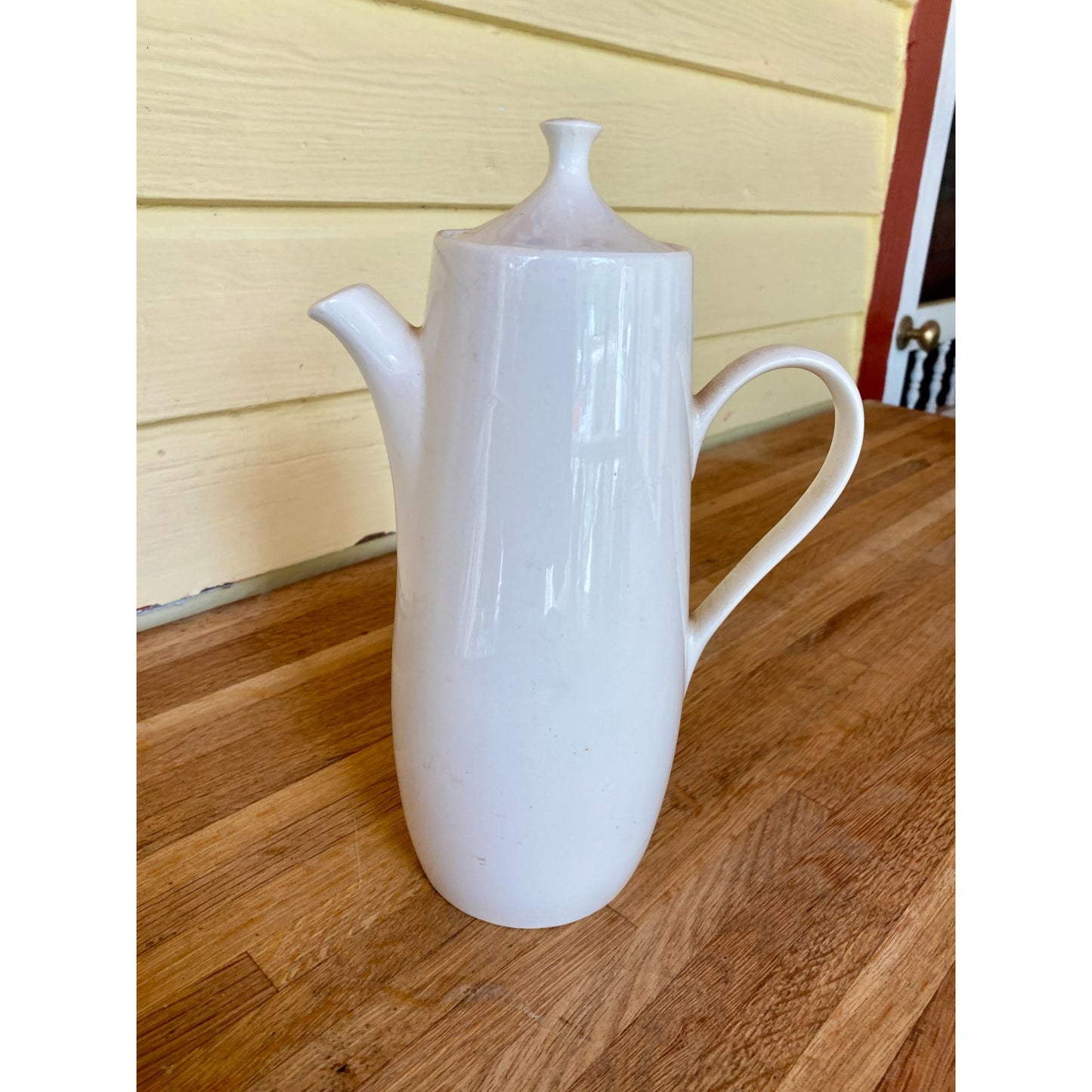 Franciscan Whitestone Ware Pattern Cloud Nine 10" Tall Coffee or Teapot Minimalist Design MCM