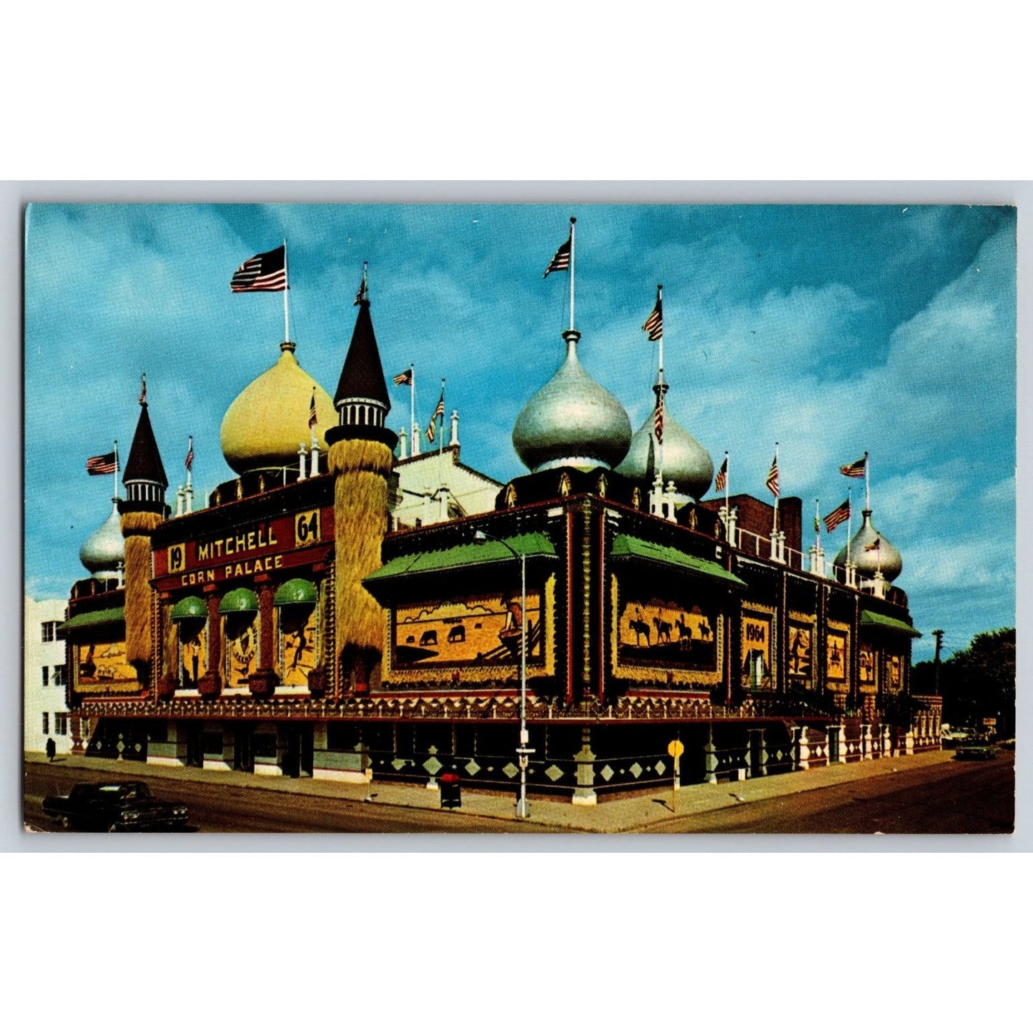 Mitchell SD South Dakota Corn Palace 1964 Chrome Postcard Unused