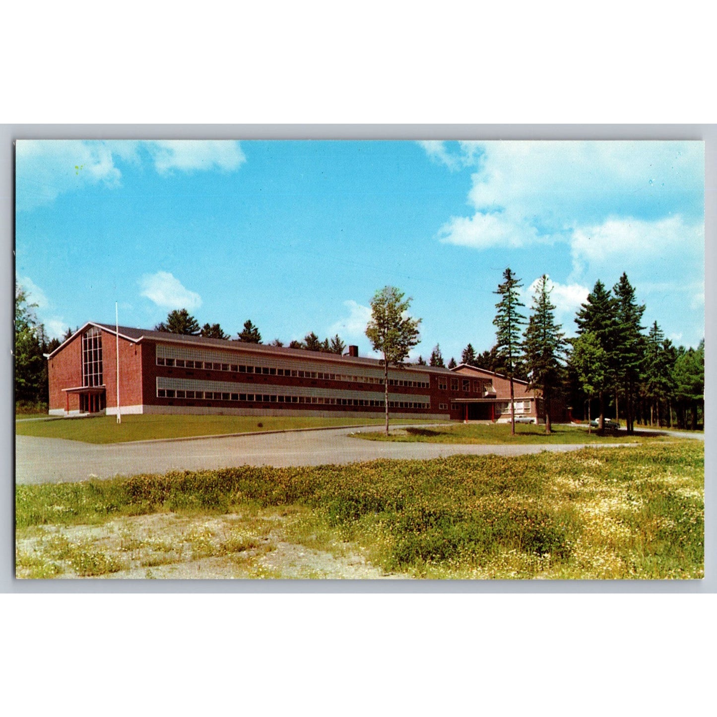 Old Town ME Maine New High School Auditorium Chrome Postcard Unused Alton Johnson