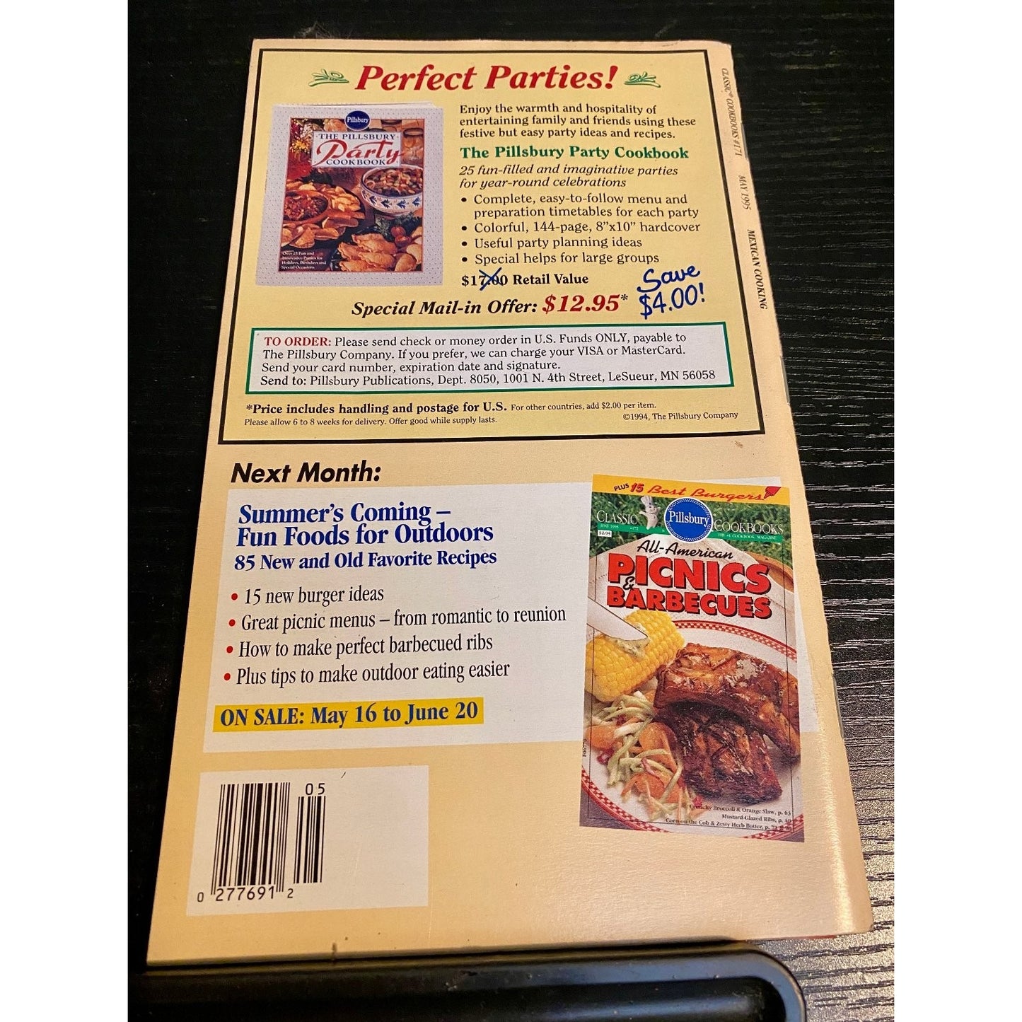 Pillsbury Classic Cookbook Booklet May 1995 #171 Recipes - Mexican Cooking