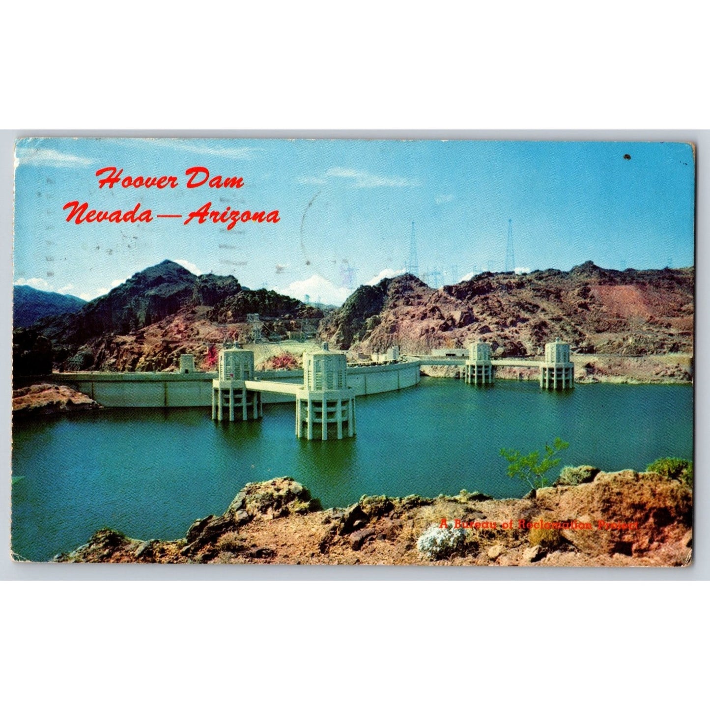 Boulder City AZ NV Hoover Dam Nevada-Arizona Chrome 1970s Postcard Mike Roberts