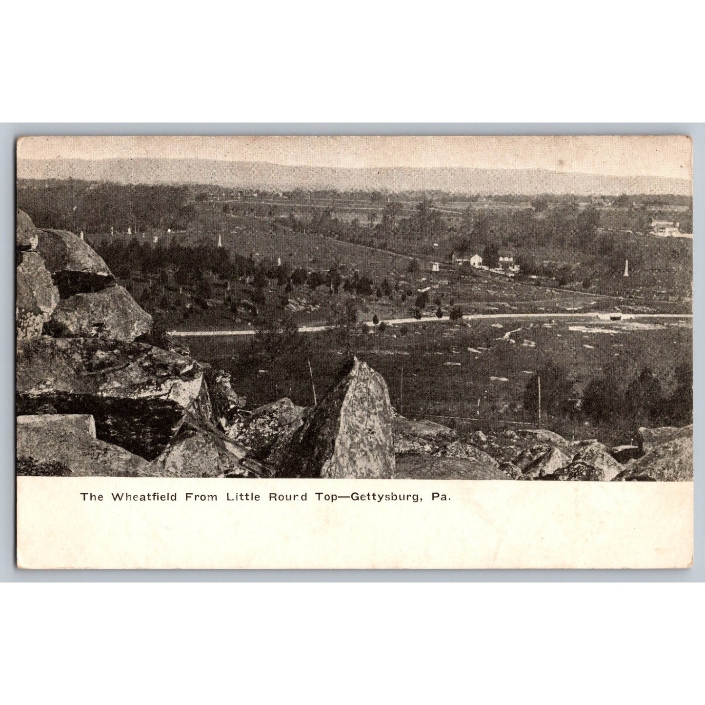 Gettysburg PA Pennsylvania Wheatfield View Little Round Top Undivided Postcard