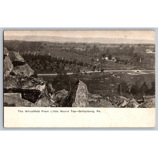 Gettysburg PA Pennsylvania Wheatfield View Little Round Top Undivided Postcard