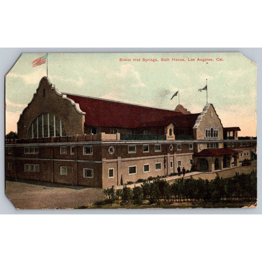 Los Angeles CA California Bimini Hot Springs Bath House 1909 Divided Postcard