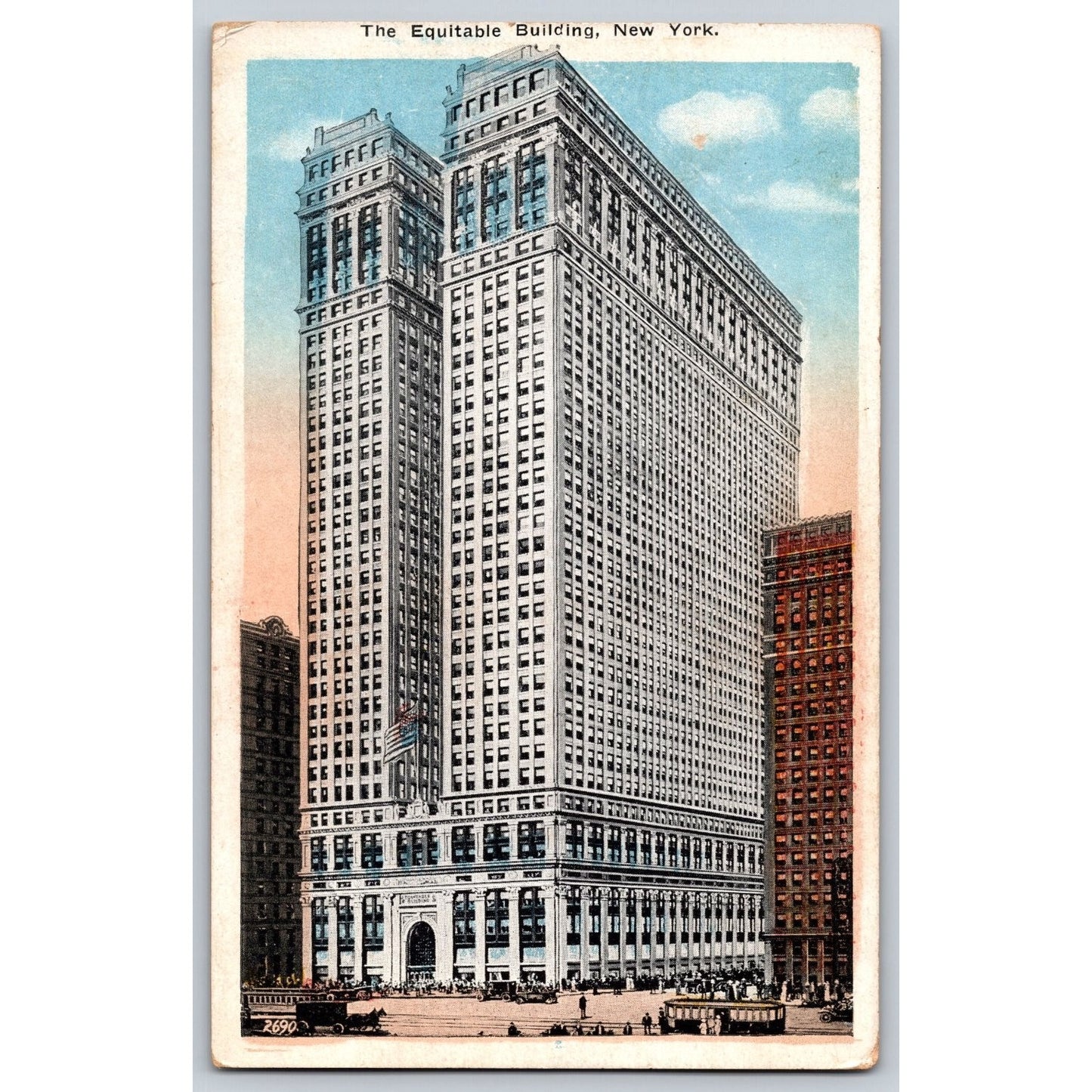 New York NY Equitable Building White Border Postcard Unused