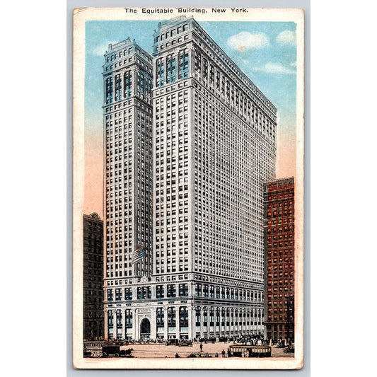 New York NY Equitable Building White Border Postcard Unused