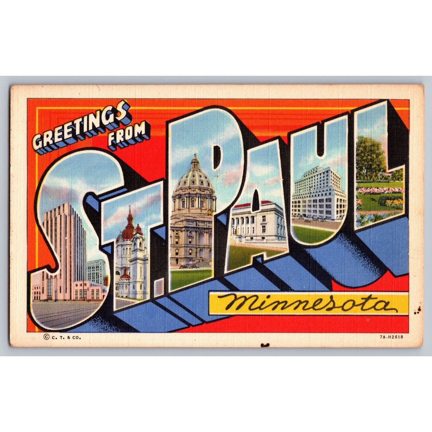 St Paul MN Minnesota Large Letter Greetings Postcard Curteich Unused